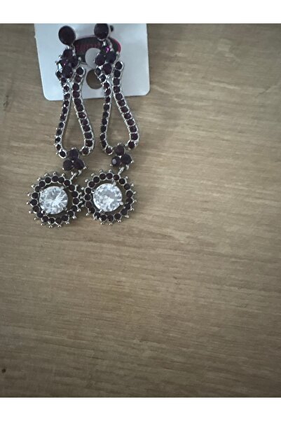 ELUNE İSTANBUL & Milano Burgundy Stone Sultan Model Dangle Earrings – Evening...