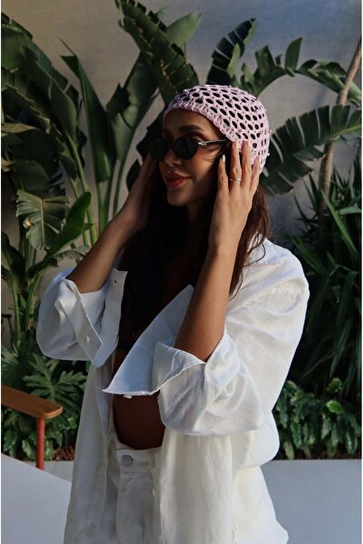 Havoş Pink Pablo Beaded Knitted Hat