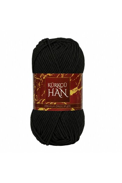 Kürkçü Han Cotton Comfort 100gr Pamuklu Makrome Punch Amigurumi Örgü İpi - Siyah