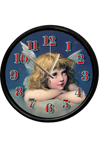Caseras Vintage Angel Figured Decorative Wall Clock 28 cm Silent Mechanism