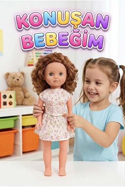 Tıfıl Toys Alya Türkçe Konuşan Etkileşimli Eğitici Oyuncak Bebek – 40 cm Kafa...