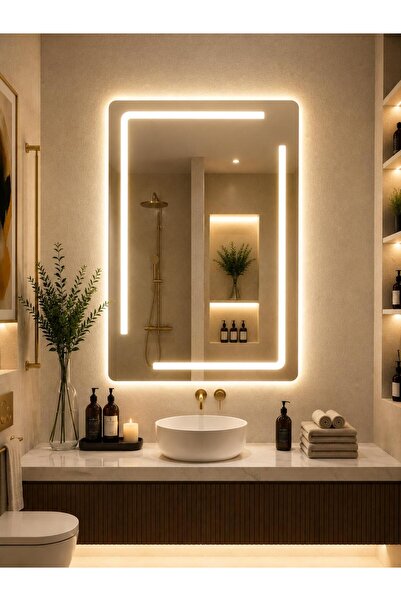 DKN Mirror Infinity Line LED’li Dekoratif Banyo Aynası | Dokunmatik Sensörlü ...
