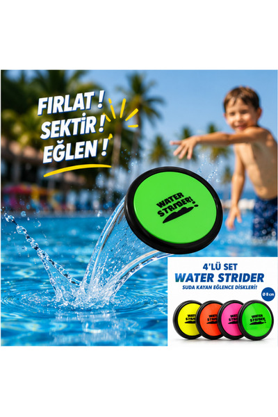 LRS STORE 4 lü Set Deniz- Havuz Oyuncağı Suda Kayan Diskler Dalış Yüzme Öğret...