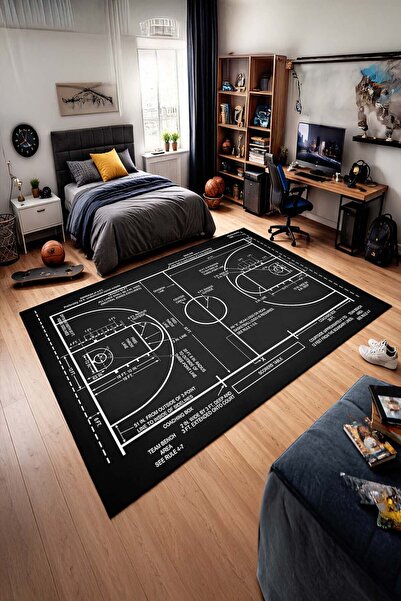 Qatalina Basketbol Sahası Tasarım Dijital Baskı Kaymaz Taban Yıkanabilir Mode...