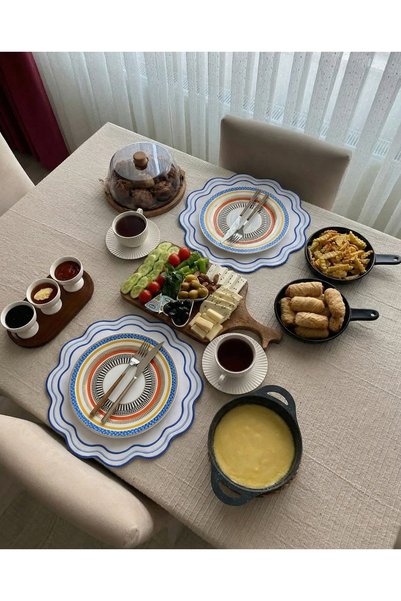 Duu Home 4-Piece White Mira Linen American Placemat Supla |   Stain Resistant |   Modern Table Decor