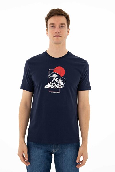 Arma Ar-Ma Men's Crew Neck T-Shirt with Picture Print Regular Fit Combed Cott...