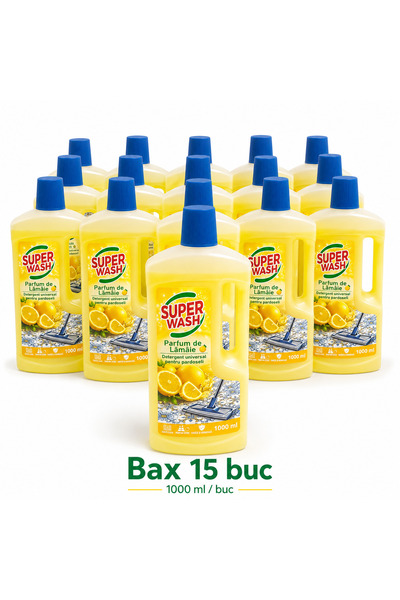Super wash Detergent Universal pentru Pardoseli, Parfum de Lamaie, Bax 15 Buc...