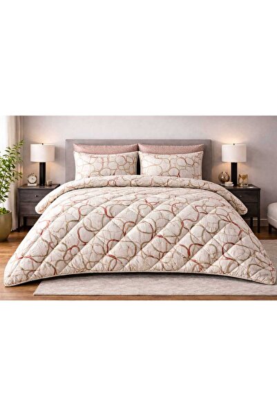 HANIMELLER HOME ÇİFT KİŞİLİK UYKU SETİ GEOMETRİK DESEN LASTİKLİ ÇARŞAFLI