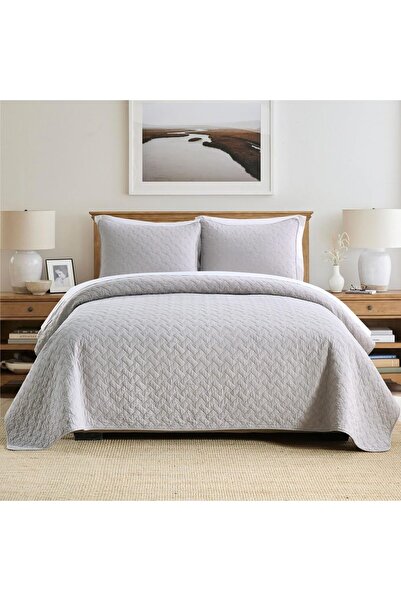 OEM Prelată pentru pat dublu, din bumbac, 220x240 cm, gri, set complet