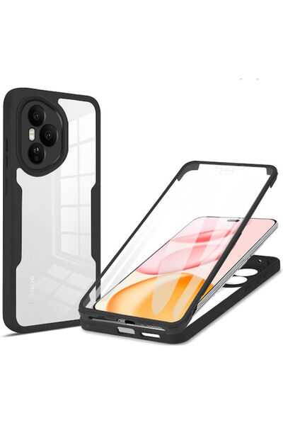 Techsuit ColorVerse 360 Πλήρους Κάλυψης Σιλικόνης Μαύρη Θήκη Κινητού Τηλεφώνο...