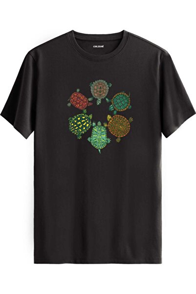 Colermi Nature Themed T-Shirt with Turtle Composition