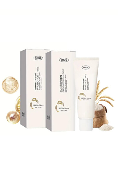 SOUG 2 Pcs Sunscreen Cream/Organic Sunscreen SPF50+,PA+++ Rice and Probiotics...