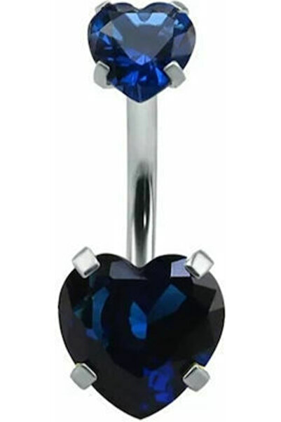 AMALFİ Αξεσουάρ Σκουλαρίκι αφάλου από ατσάλι, μπλε