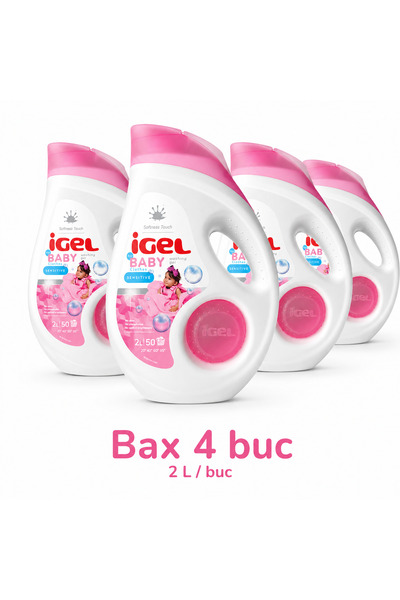 Igel Baby Detergent Lichid pentru Haine Bebelusi, Sensitive, Bax 4 Bucati x 2...