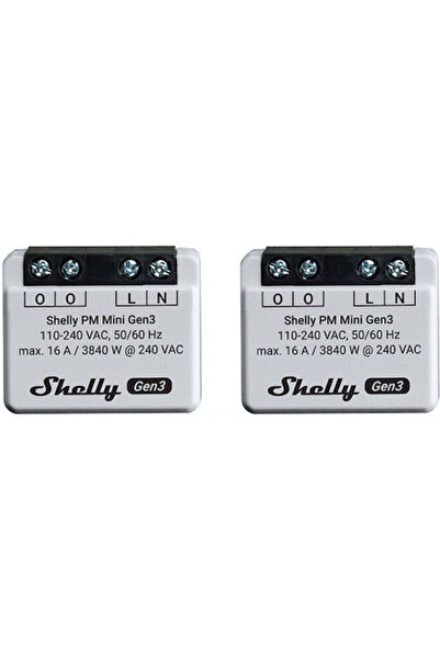 Shelly PM Mini Gen3 X2 Έξυπνος Διακόπτης Ενδιάμεσης Σύνδεσης Wi-Fi & Bluetoot...