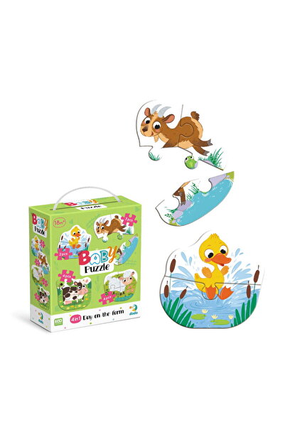 Dodo Puzzle 4 in 1 - O zi la ferma (2, 3, 4 piese)
