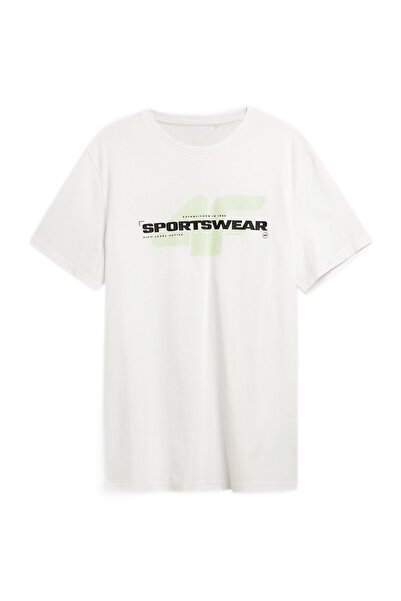 OEM 4F tricou cu imprimeu „Sportswear” alb pentru bărbați 100% Bumbac 3XL