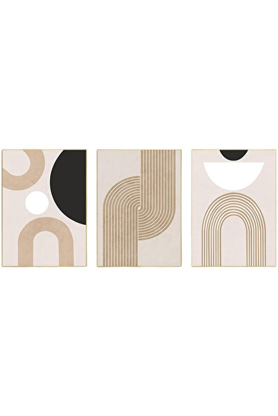 OEM Imagini pe pânză fără ramă Set de 3 piese 60x90 cm Boho Abstract