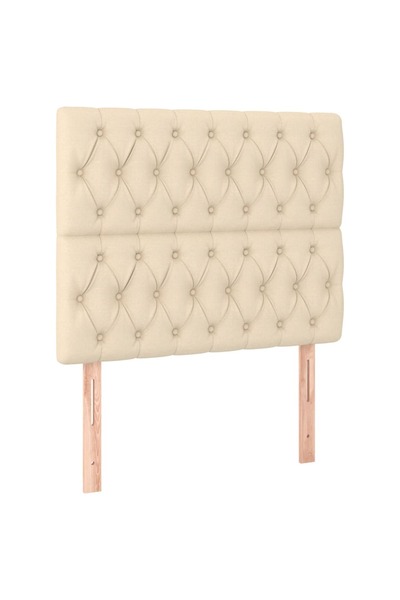 vidaxl Tăblie de pat crem 90x7x118/128 cm, material textil