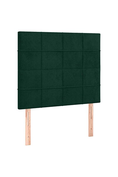 vidaxl Tăblie de pat verde închis 100x5x118/128 cm catifea