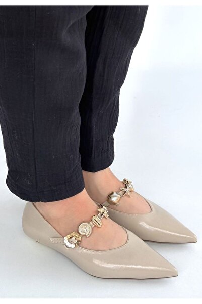 Kanonik Education Lowen Beige Skin Low Heeled Shoes