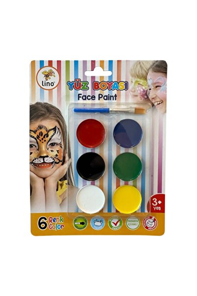 Lino Yüz Boyası 6 Renk Tablet Fırçalı Yıkanabilir Ln-904