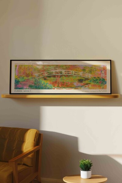 Buka Shops Claude Monet Japon Köprüsü Panoramik Çerçeveli Tablo