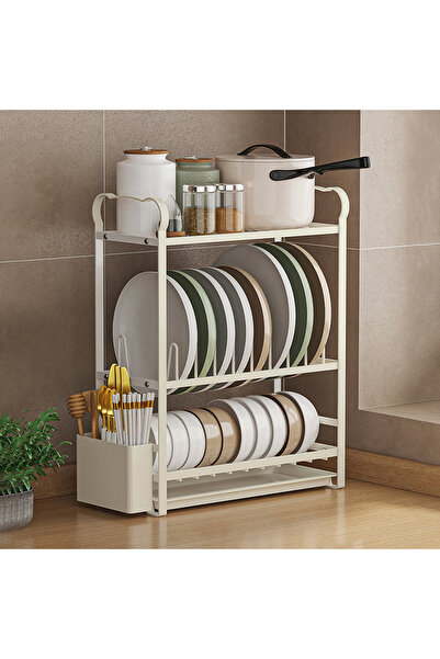 Sinyin 3-Tier Rust Proof Metal Dish Drying Rack, Countertop Plate & Bowl Orga...