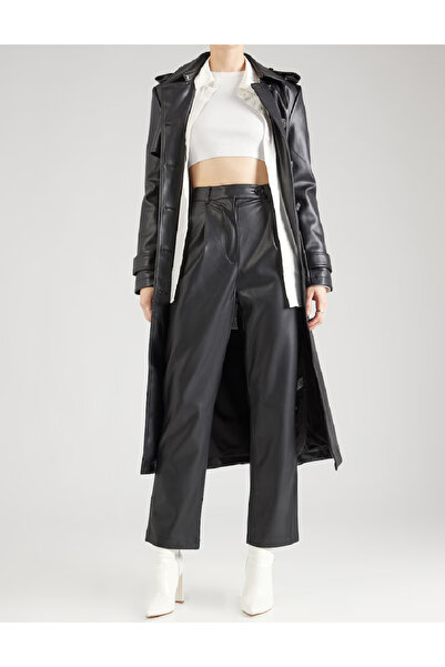 Evendi Pantaloni imitatie de piele, Negru