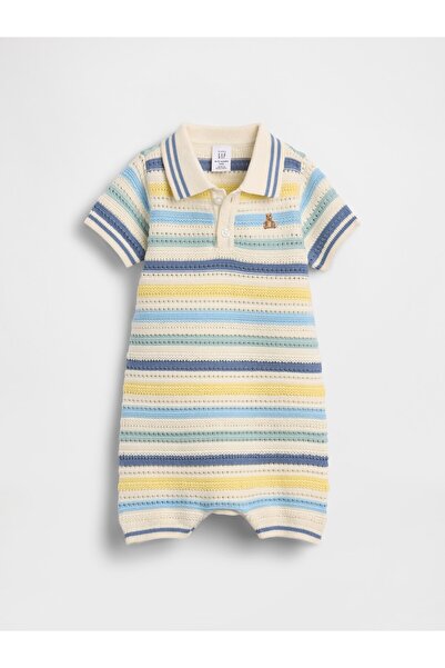 GAP Bebek Çok Renkli Polo Triko Şorty Tulum