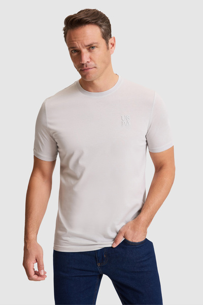U.S. Polo Assn. Men's Light Gray Regular Fit Crew Neck T-Shirt 50325306-Vr001
