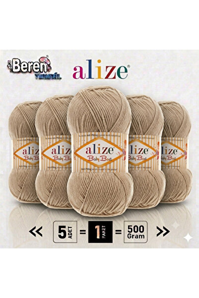 Alize Baby Best - 256 Safari - 5-Pack - 100Gr/240M - Baby Yarn - Anti Pilling...