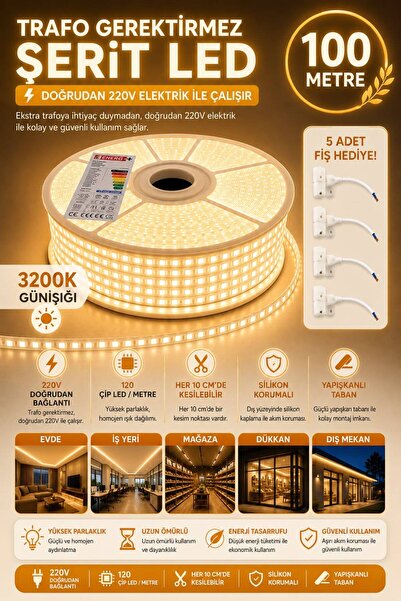 Noas 220V ŞERİT LED GÜNIŞIĞI - 100 METRE