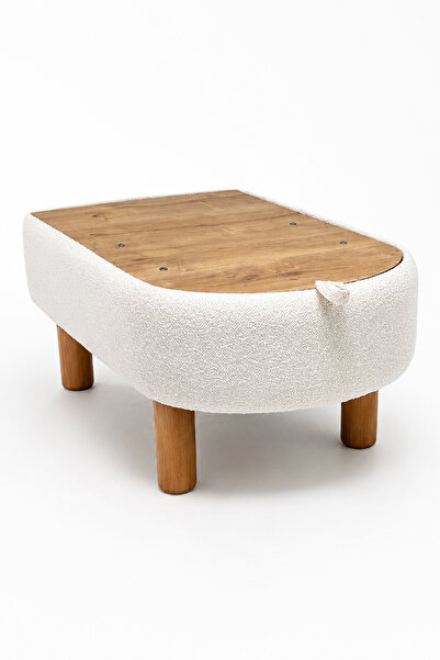 Zem Foster Sandıklı Mekanizmalı Orta Sehpa/Bench, Kırık Beyaz