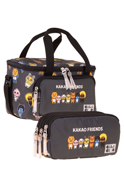 CalaCilo Kakao Friends Printed Boys' Black Color Lunch Box and Pen Holder Set...