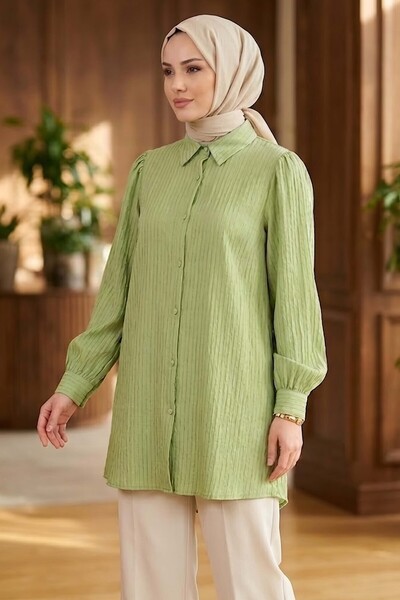 TOFİSA Pul Detaylı Tunik Haki - 28477-HAKI
