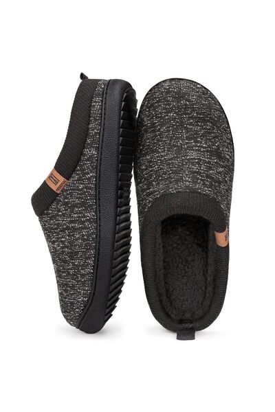 OEM Men's Slip-On Slippers Memory Foam Non-Slip Indoor – Black EU45-46