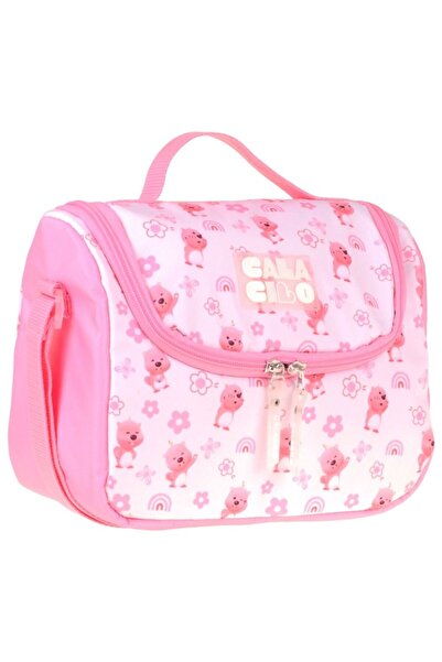 CalaCilo Tiny Girl's Teddy Bear Printed Pink Thermal Insulated School Lunch B...