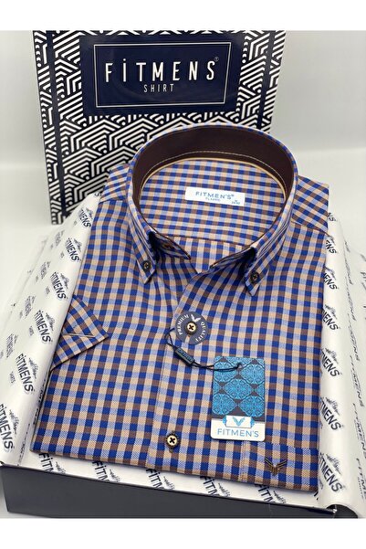 Fitmens Classic Short Sleeve Checkered Collar Buttoned Gift Boxed Men's Shirt...