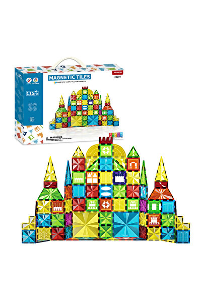 Feyza Oyuncak Magnetic Blocks Toy Set |   3 Years+ |   115 Pieces 7.5cm. Dime...