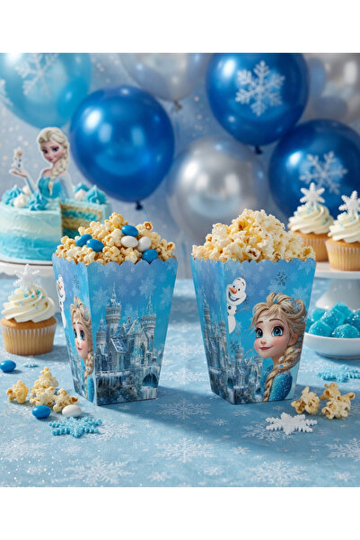 DODOMAR Frozen Snow Princess Corn Box 8Pcs Children's Birthday Party Decoration