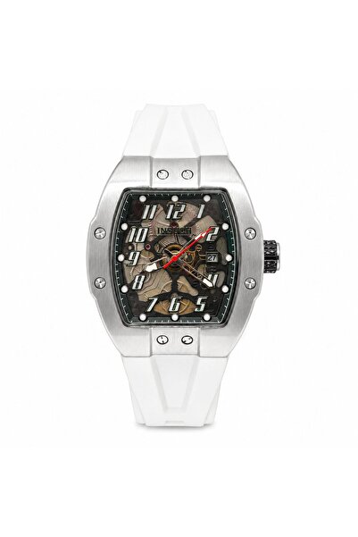 INSUCH Edge IN1033 Men’s Analog Quartz Watch White Silicone Strap Skeleton Di...