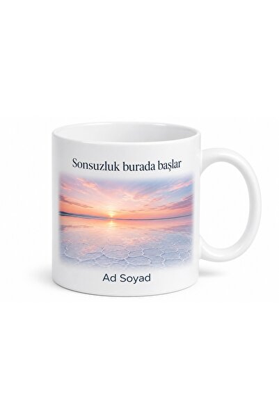 Tupya Gift Aksaray Salt Lake Themed Printed Mug Special Design Gift