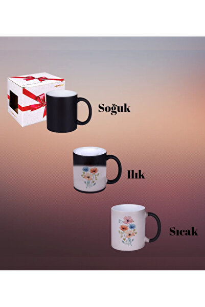 Olgun GiftShop Kişiye Özel Tasarım Sihirli Porselen Kupa Hediye Kutusu Yanınd...