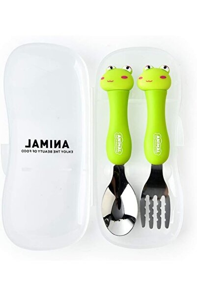 Arabest 2-Piece Children Portable Tableware Set,Toddler Utensils,Spoon,Fork,F...