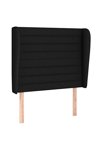 vidaxl Tăblie de pat cu aripioare, negru, 83x23x118/128 cm, textil