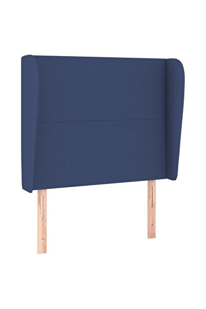 vidaxl Tăblie de pat cu aripioare, albastru, 83x23x118/128 cm, textil