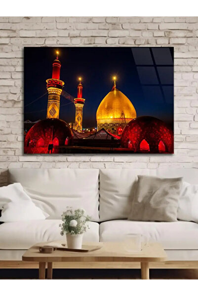 Ender Express Karbala Hz Hüseyin Türbesi Altın Kubbe Gece Işıklı İslami Manza...