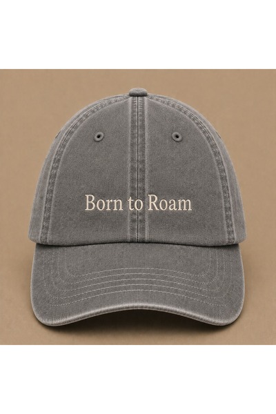 WeavedCo Born to Roam Embroidered Vintage Washed Cap Hat