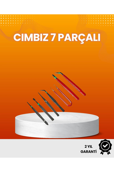 ARMÜZ مجموعة مكونة من 7 ملاقط ذات رؤوس دقيقة مضادة للكهرباء الساكنة ومطلية بط...